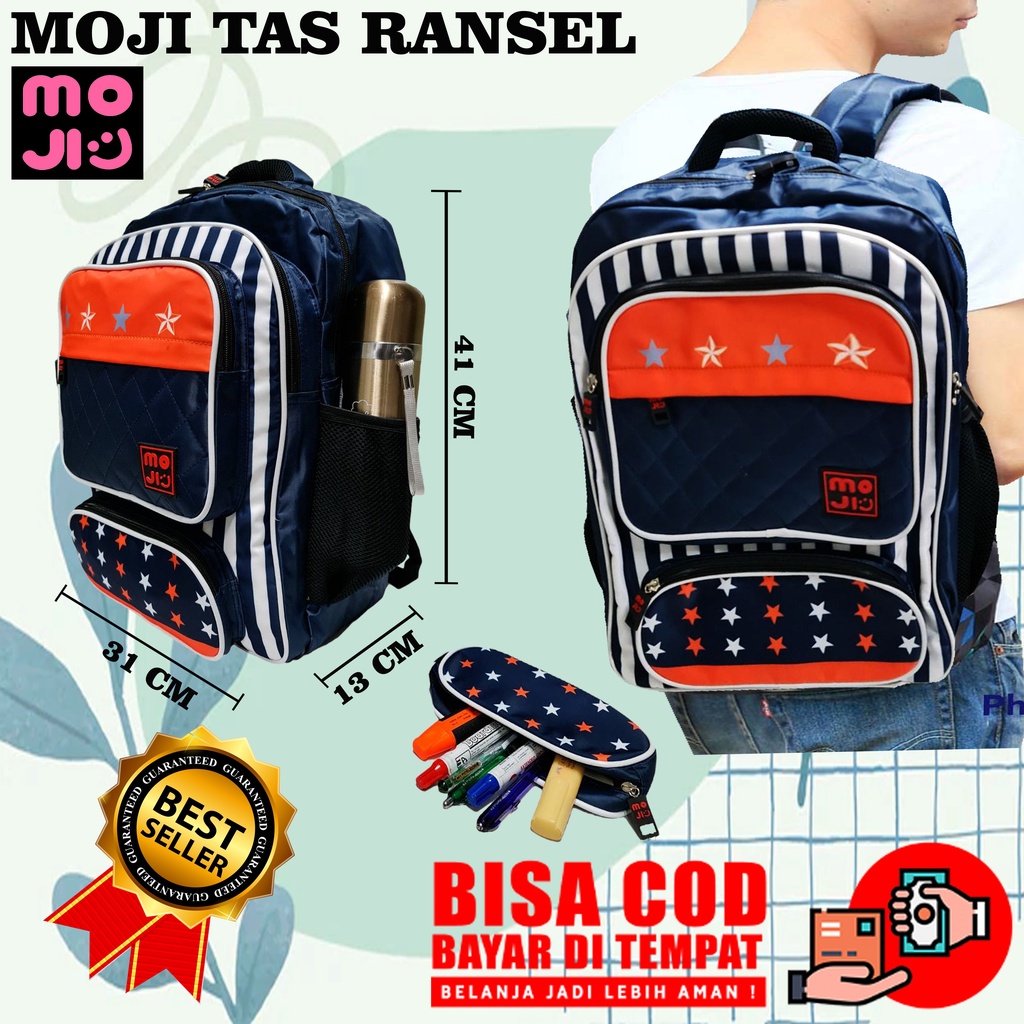 MOJI - TAS RANSEL ANAK UKURAN 16 INCH BAHAN NYLON / BACKPACK