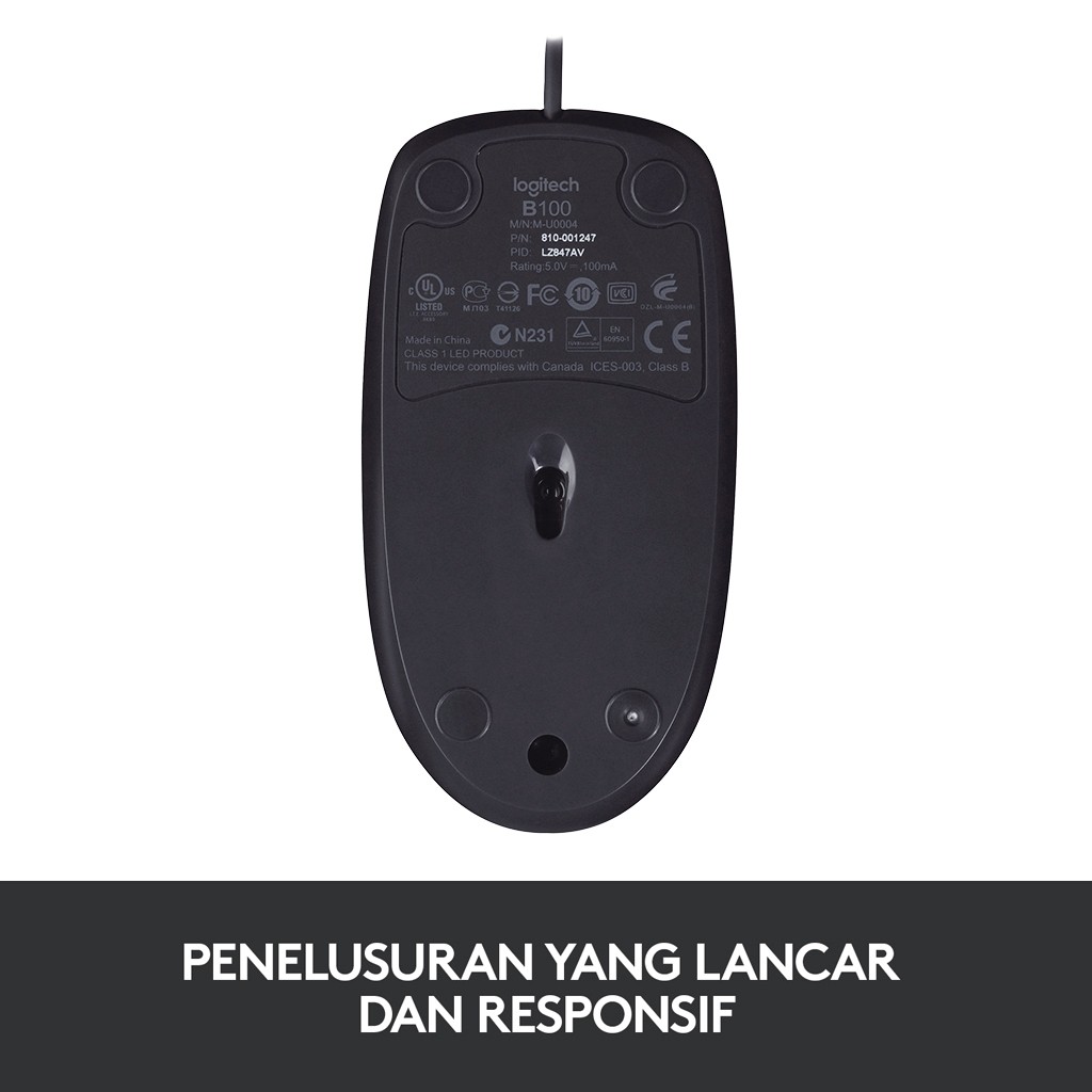 Mouse Logitech Kabel B100