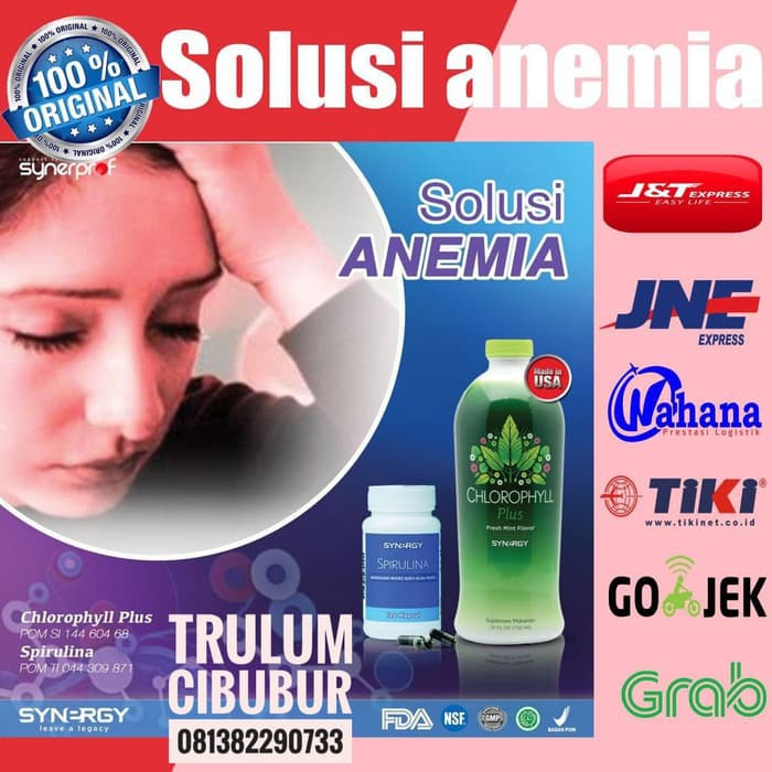 SUPLEMEN HERBAL Obat Alami Anemia Klorofil Spirulina Synergy