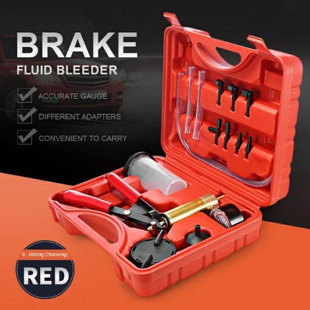 Brake Bleeder Kit Bleeding Rem ABS  Pompa Tester Kit DIY Cairan Rem Pressure Vacuum Gauge Mobil