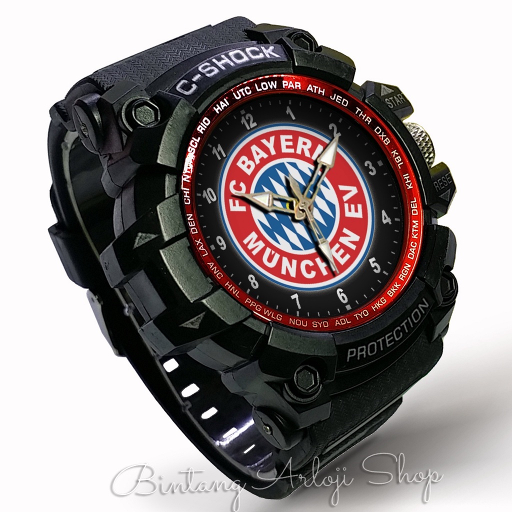 JAM TANGAN CUSTOM LIVERPOOL MU MILAN ARSENAL MUNCHEN BARCA ROMA HITAM