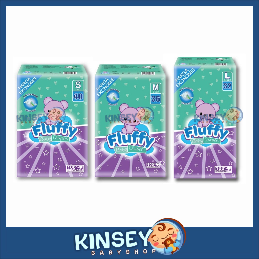 Fluffy Tape S40 M36 L32 Popok Bayi Perekat