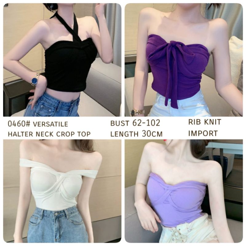 MDLV ~ 0460# Versatile Halter Neck Crop Top Atasan Kemben Import Fashion Import