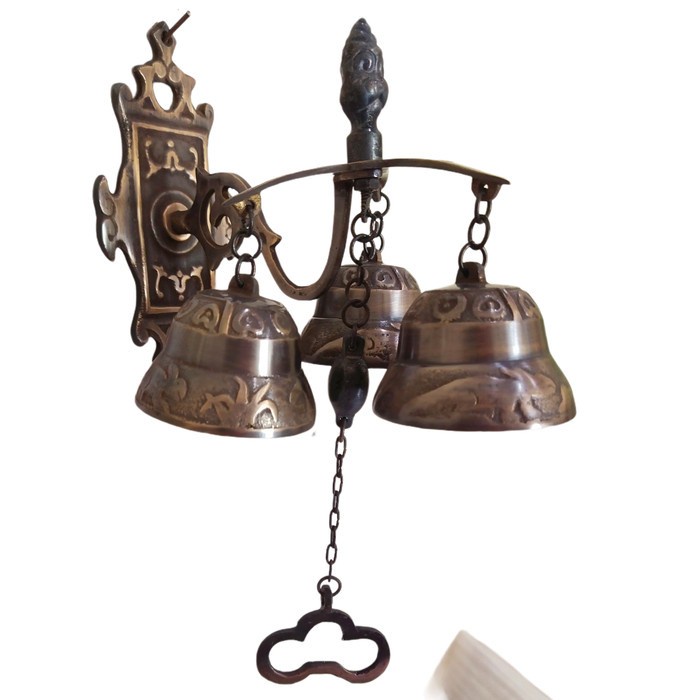 Bel Lonceng Antik Bel Lonceng Pintu Rumah Bel Lonceng Pintu Gerbang Motif Kerompyong Besar Kuningan