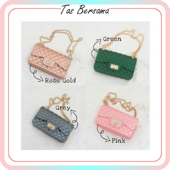 Tas bersama 42 Size Besar TAS MAXI JELLY MATTE BAG SIZE 22 x 7 x 12.5 CM