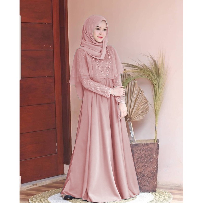 (3Warna) ZR- maxi edeline / Gamis wanita lebaran / maxi hijab murah