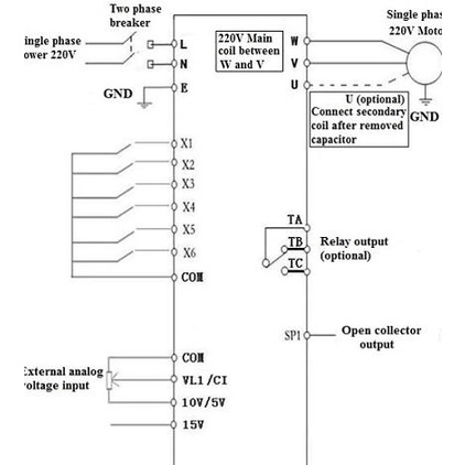 Vfd Vsd Inverter 1 Phase Ac 220V Input To 1 Phase Ac 220V Output