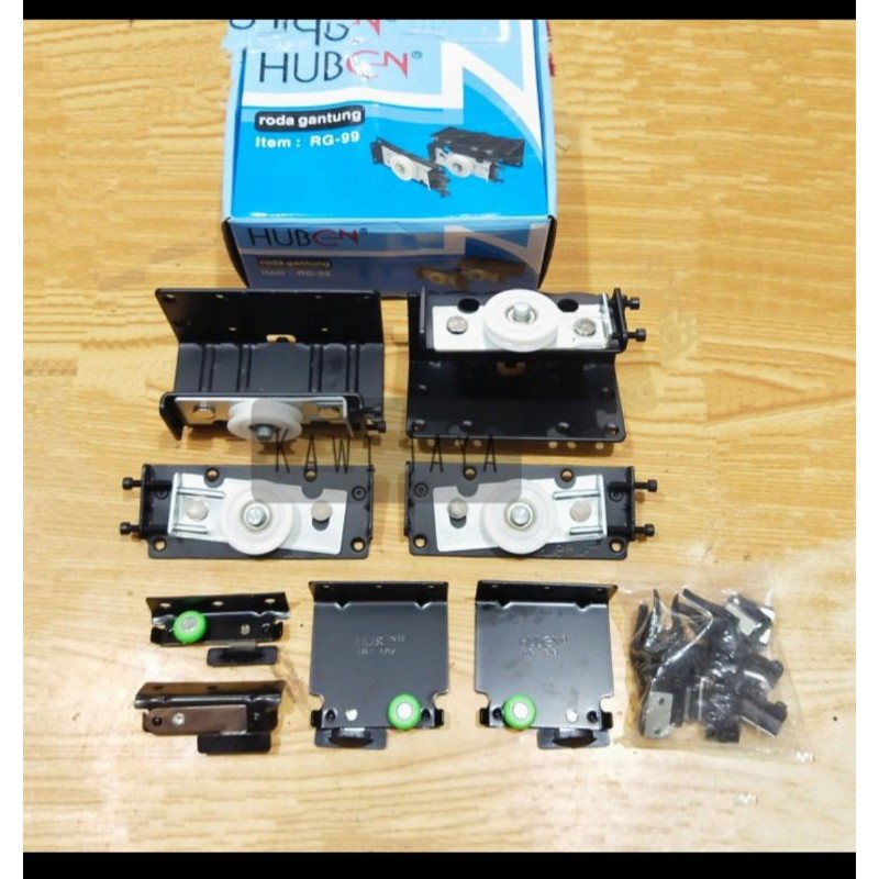 Paket Lemari Rel Roda Pintu Sliding 2m 2 daun pintu Gantung RG AS 99 Huben BUKAN Hetitch H Tech Blum