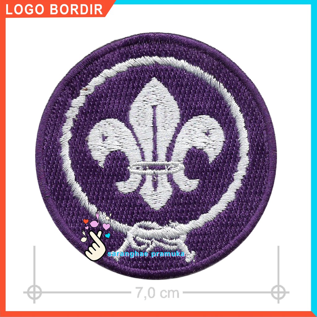 Logo Bordir Tunas Gerakan Pramuka Wosm Pandu Dunia