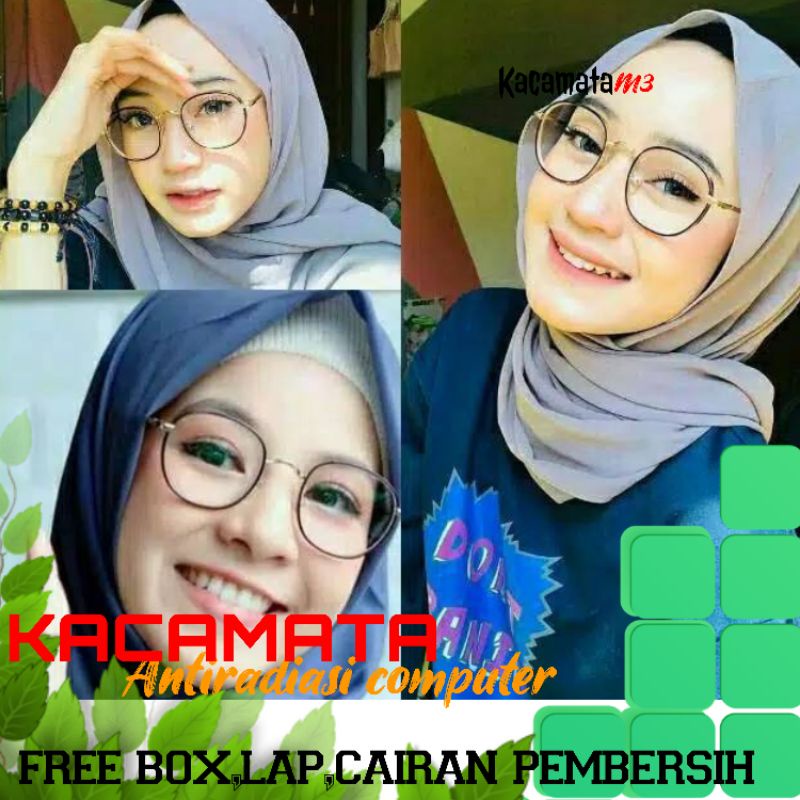 kacamata lensa normal antiradiasi (no minus )free box lap cairan pembersih kode 2261 kode50-18-140