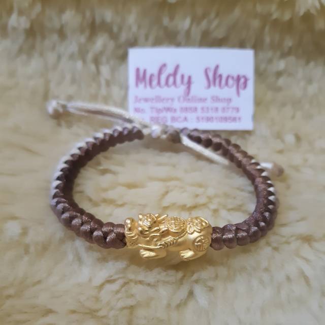 charm Gelang tali cina cowok cewek mainan HONGKONG HK 24karat 1gr man naga jilin pixiu fengshui tali