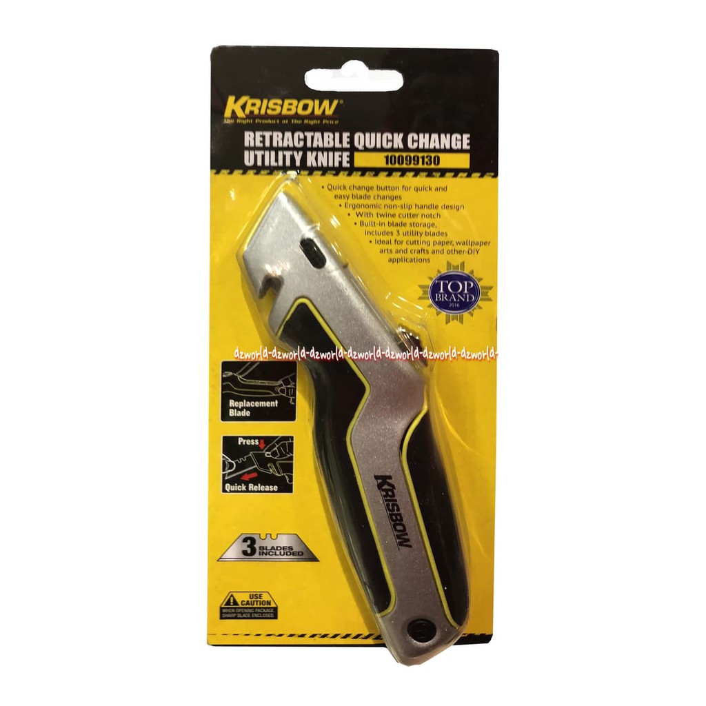 

dzw3437 Krisbow Retractable Quick Change Utility Knife Pisau Cutter Carter