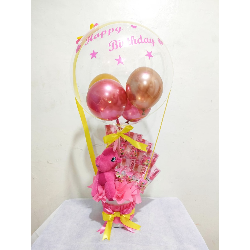 Bucket balon Uang 10 lembar