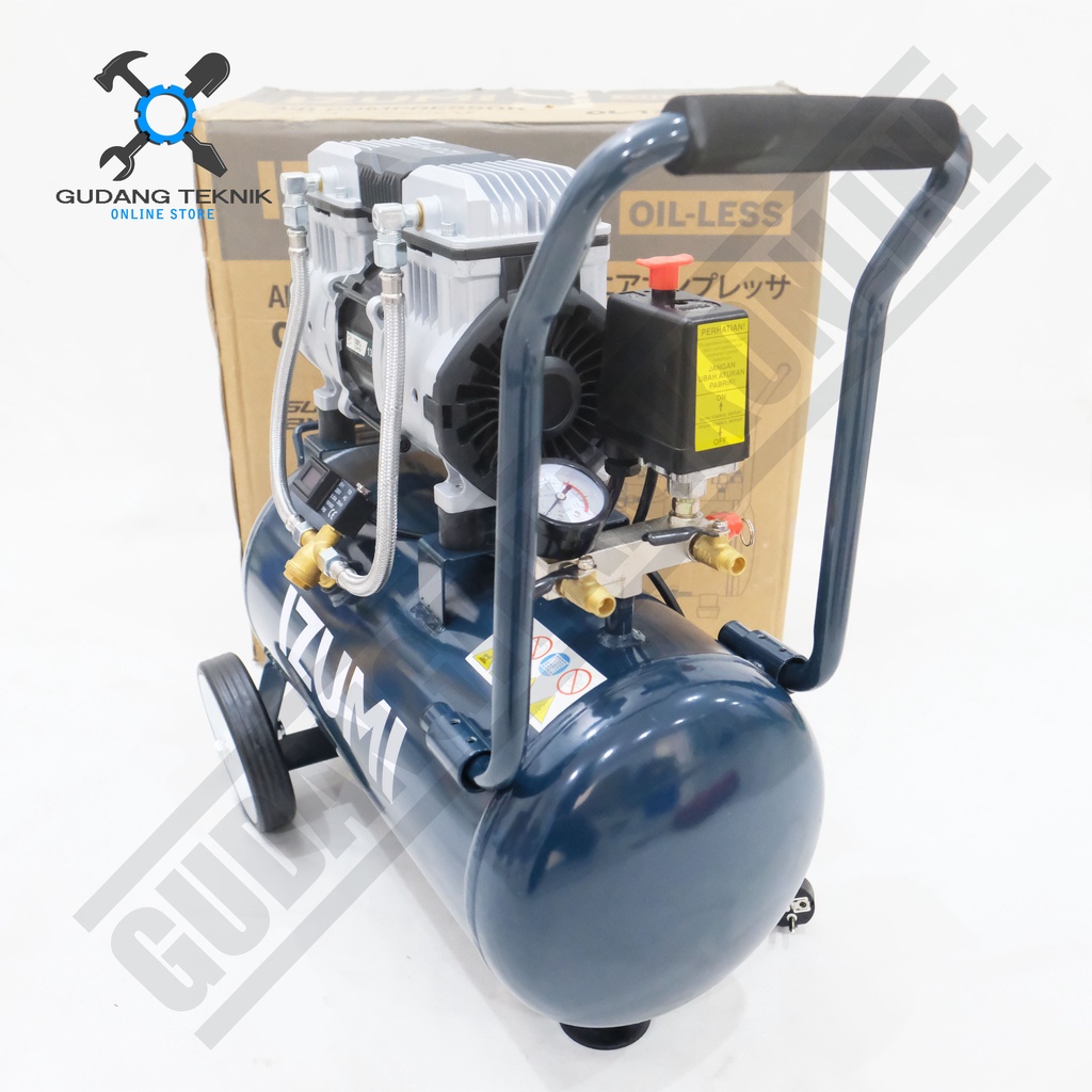 Kompresor Angin Tanpa Oli IZUMI OL1390SS-24 24L / Air Compressor Oilless  IZUMI OL1390SS 24Liter