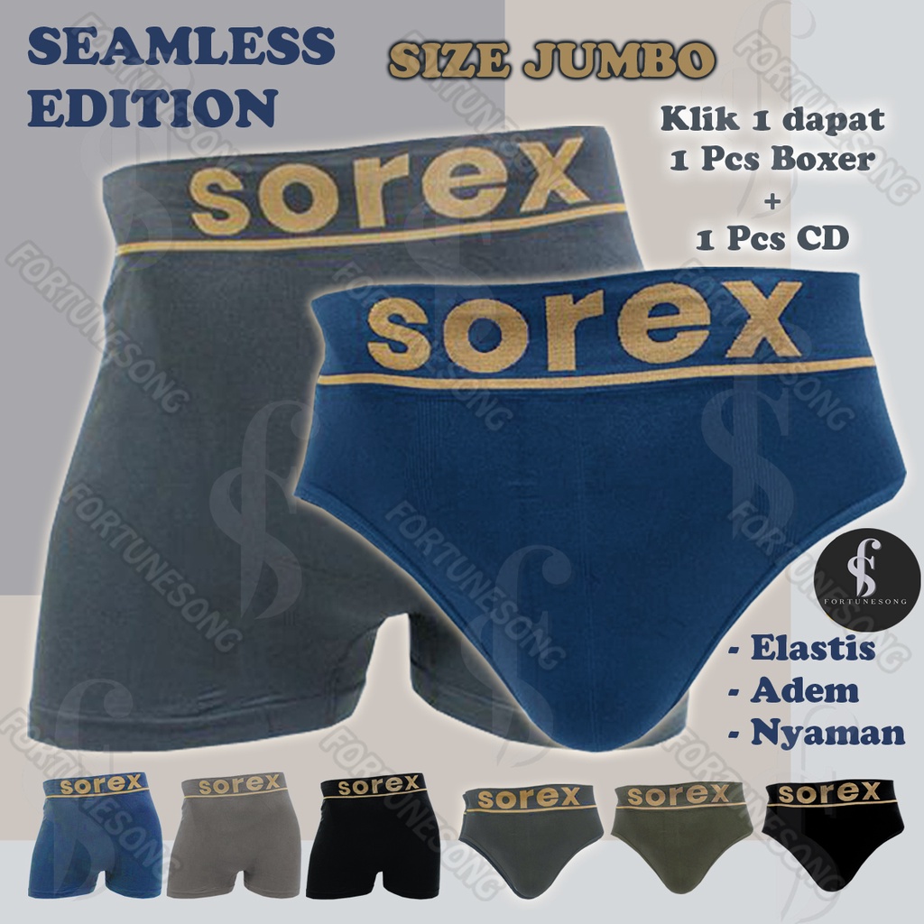 Sorex- Celana Dalam Pria Sorex Jumbo Seamless Exclusive Elegant Gold Edition