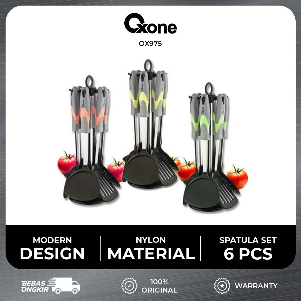 Oxone OX975 Spatula Silicon 6 Pcs Peralatan Masak Tahan Panas