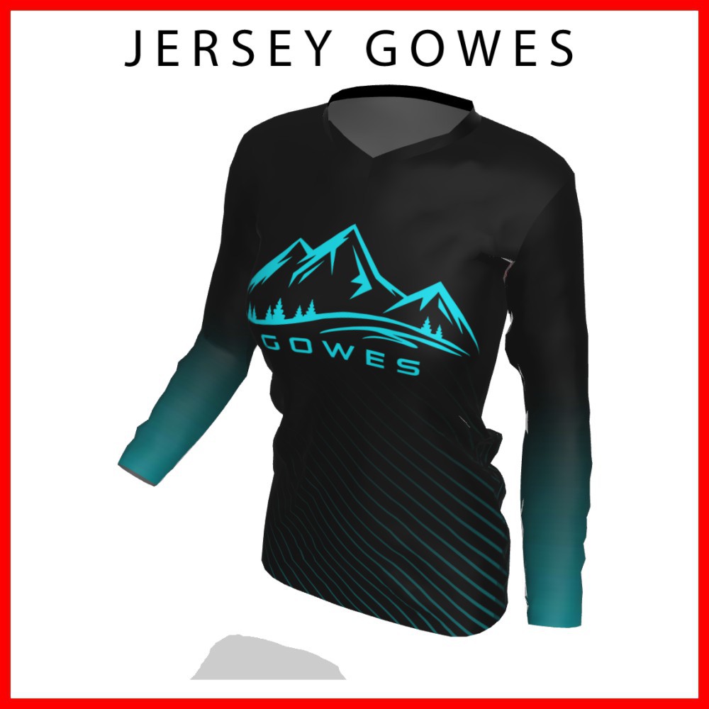 Baju Kaos Jersey Sepeda Gowes Wanita Cewek Perempuan Lengan Panjang Printing-141