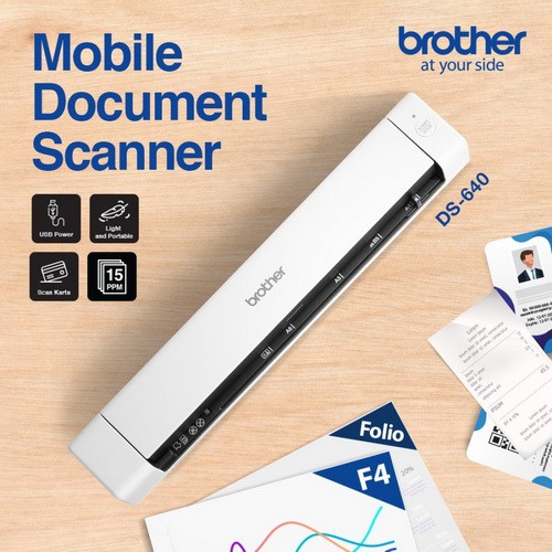 Brother Scanner DS640 Compact Mobile Dokumen Portabel Portable F4 A4