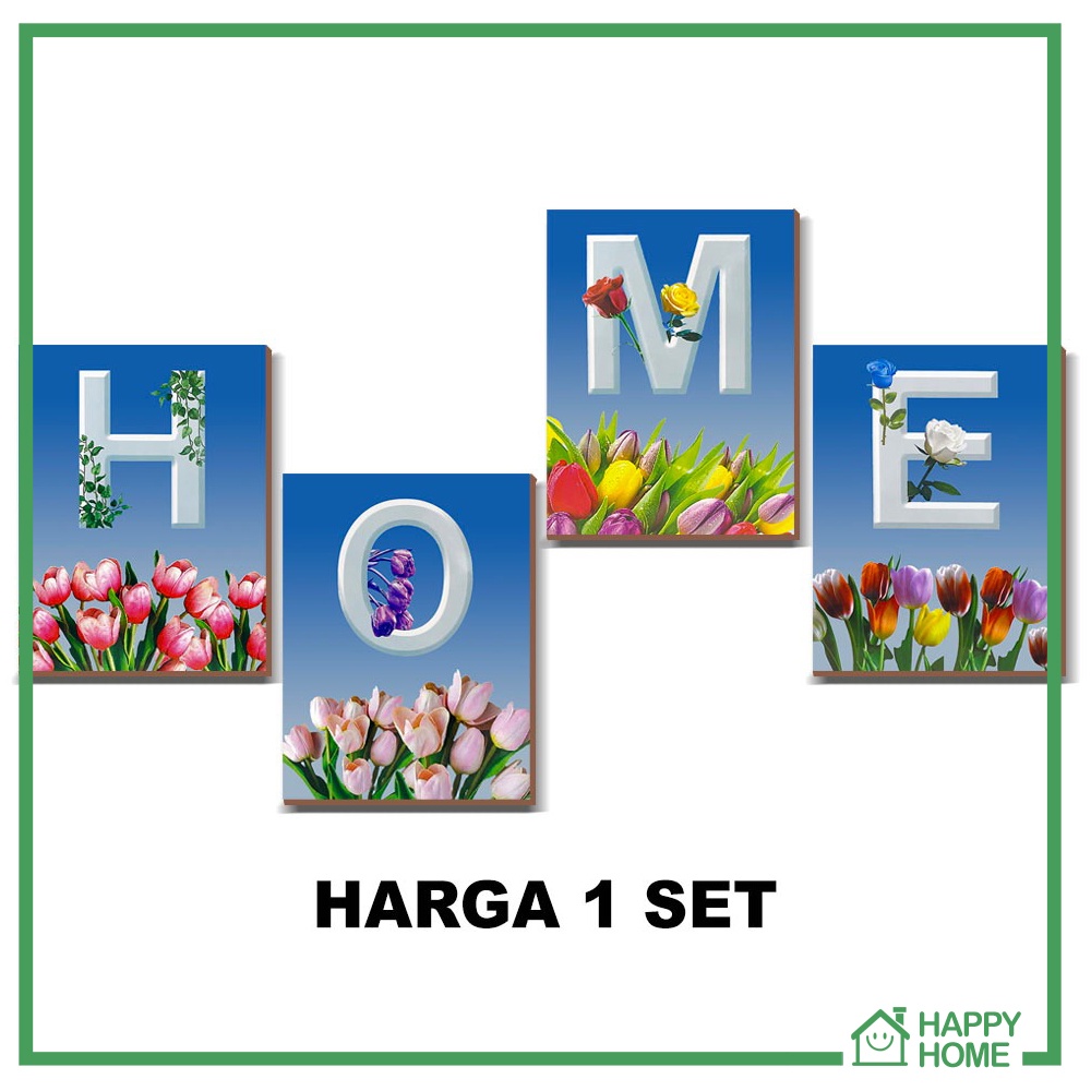 4 Pcs Set Hiasan Dinding HOME Dapur Walldecor Kitchen Dekorasi Rumah Cantik Ruang Tamu