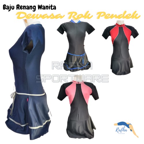 Baju Renang Wanita Rok Pendek Polos