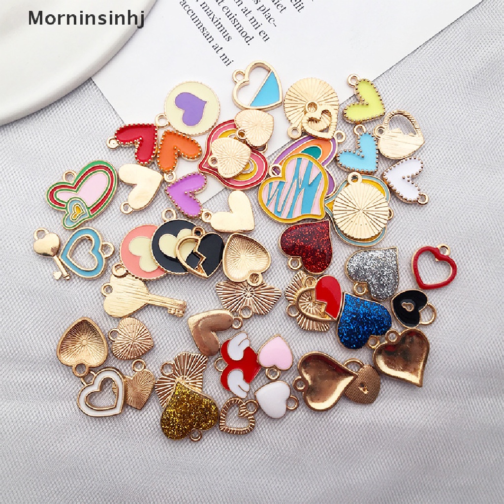 50 Pcs Liontin Bentuk Hati Handmade Untuk Aksesoris Perhiasan Anting Gelang