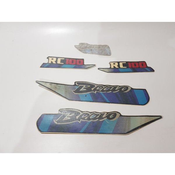 Lis Sticker Striping Logo Body Suzuki RC100 RC 100 Bravo Stiker Warna Biru NOS  Murah