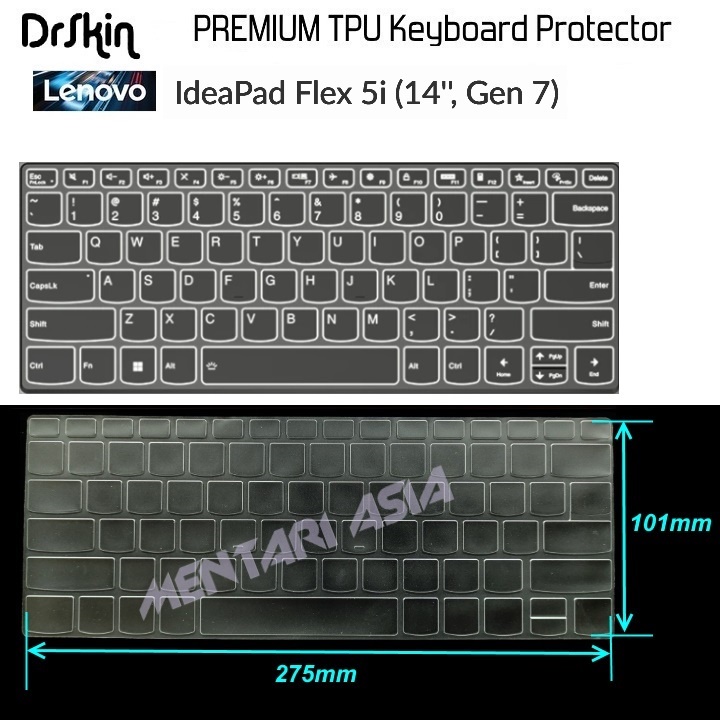 Keyboard Protector Lenovo Ideapad Flex 5i-14 Gen-7 - DRSkin PREMIUM TPU