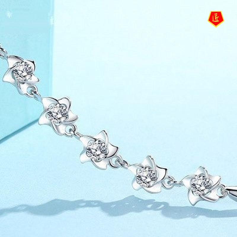 [Ready Stock]Silver Windmill Bracelet for Women Simple and Sweet