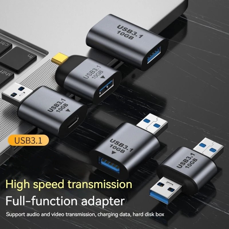 Adapter OTG USB Tipe C 3.1 10Gbps Transfer Data Fast Charging 3A Bahan Metal Untuk Samsung Xiaomi Tablet