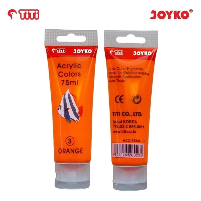 

Acrylic Color Cat Akrilik Joyko TiTi ACC-75ML-3 Orange Color Warna