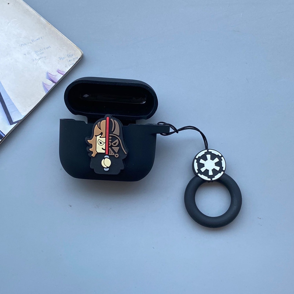 Case Bahan Silikon Motif Kartun Dengan Gantungan Kunci Untuk AirPods Pro