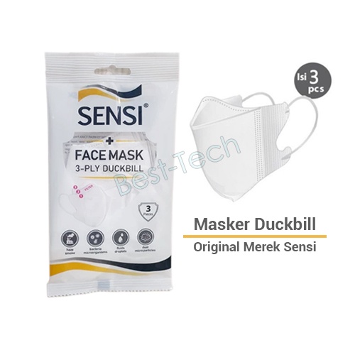 Masker Duck Bill Original merek Sensi Kemasan Shacet isi 3