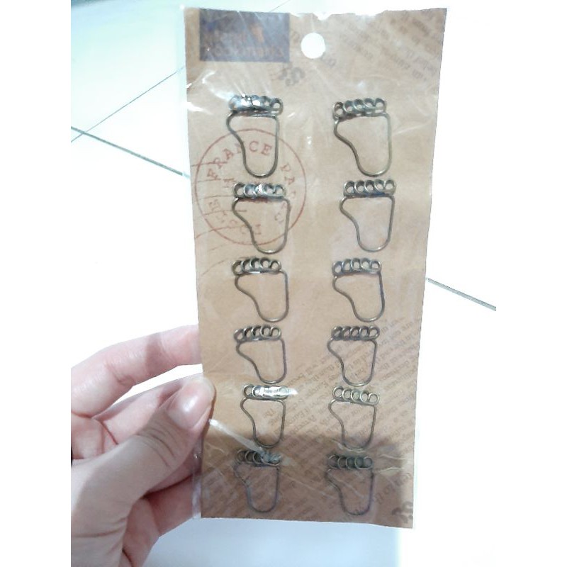 

paper clip lucu kaki foot metal book mark
