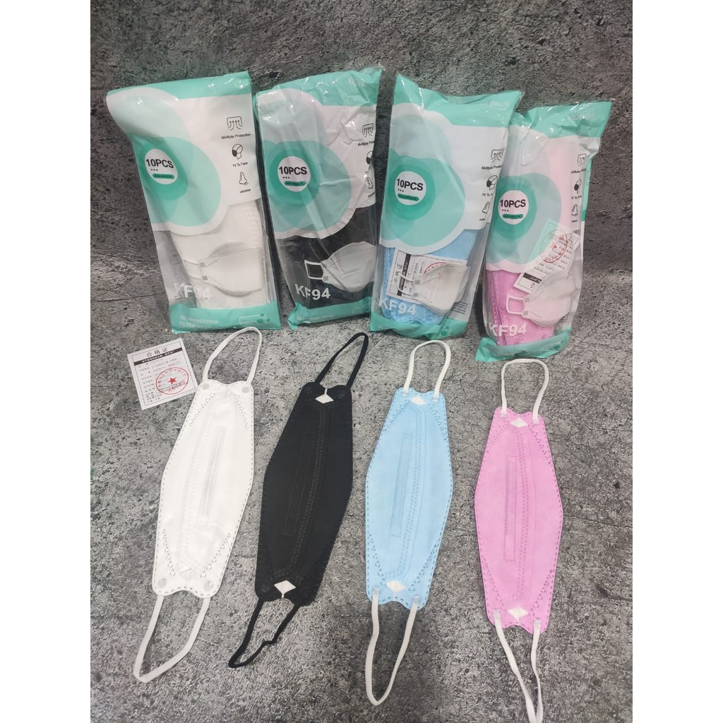 MASKER KF94 FISH MASK KOREA KF94 4PLY FACE MASK 12 WARNA &amp; MIX WARNA - 1 PACK ISI 10 PC