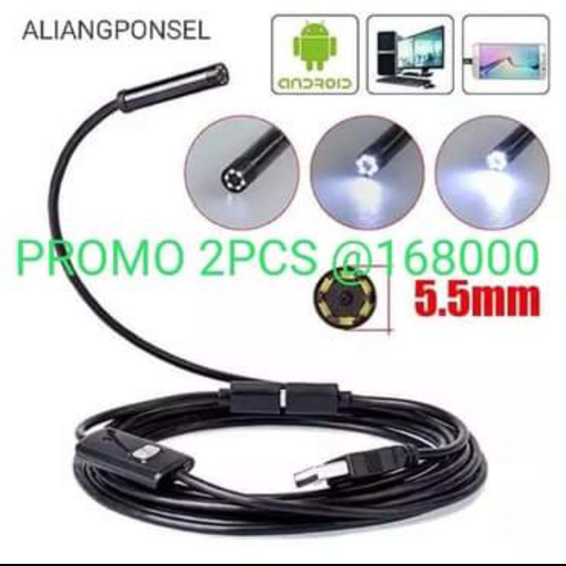 Promo Kamera kabel Andoriod Camera Endoscope 5 Meter /2Meter Camera Mini Waterproof
