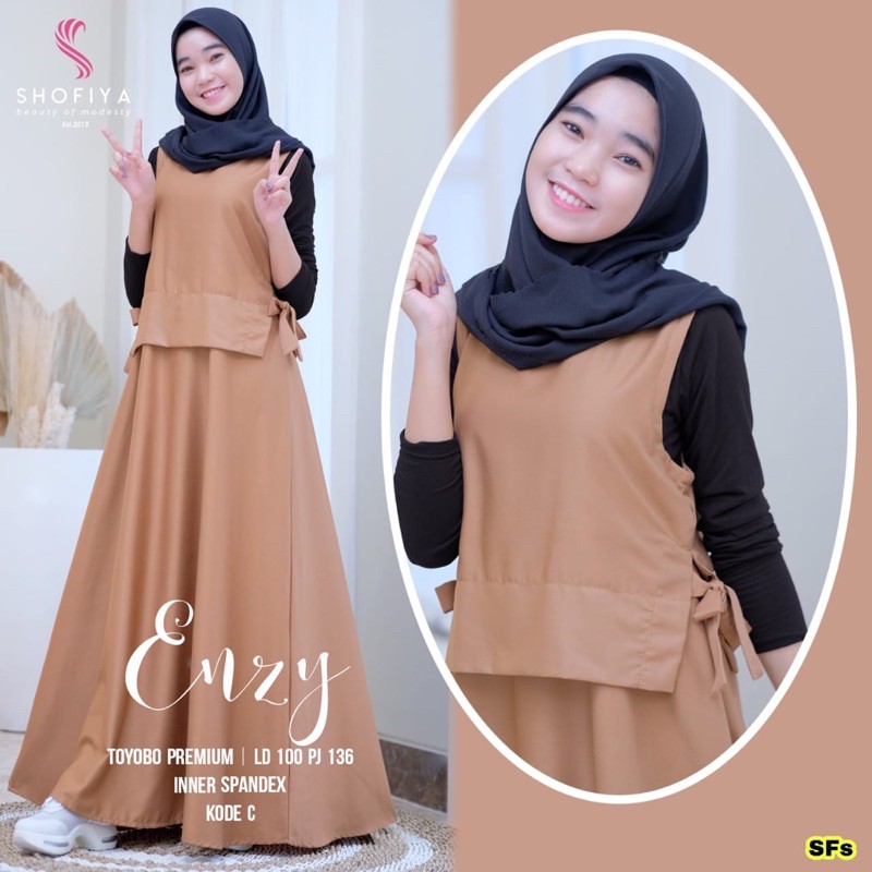 ENZY SET FRE INNER SETELAN GAMIS ANAK MUSLIMAH ORI BY SHOFIYA BTC