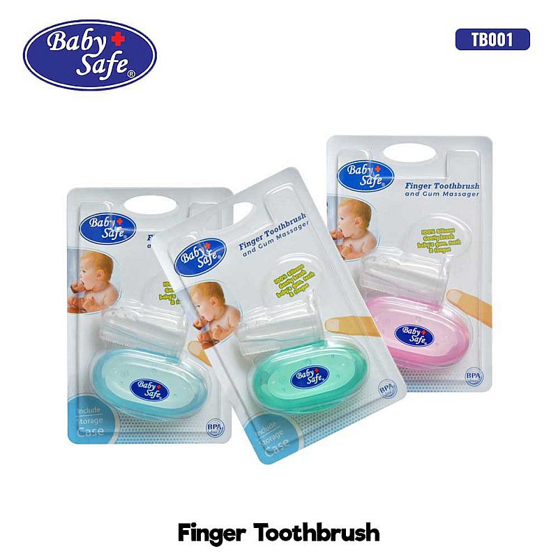 Babysafe Finger Toothbrush Gum Massager with case drying rack Sikat Lidah Bayi TB001 TB002