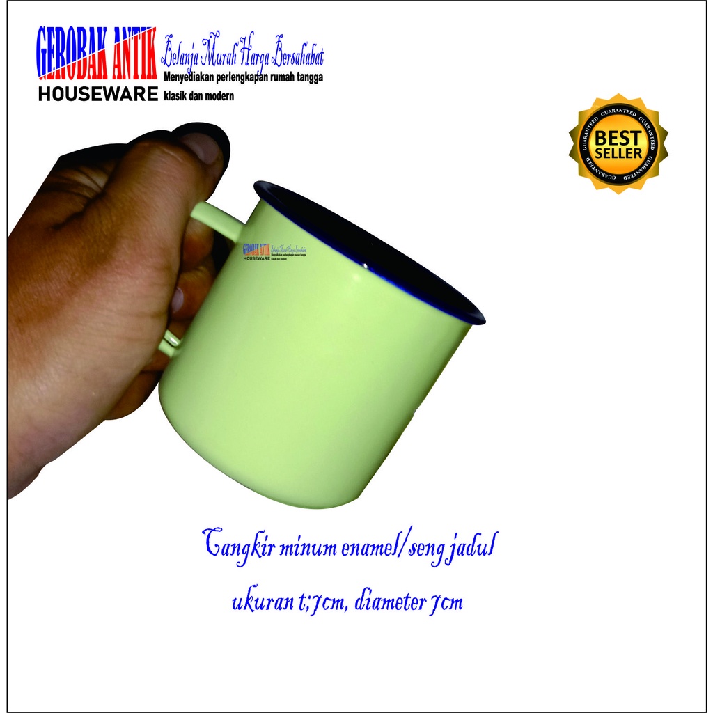 CANGIR MINUM - CANGKIR ENAMEL 7CM - CANGKIR KOPI - CANGKIR SENG JADUL - CANGKIR KEREN - ANTI PECAH