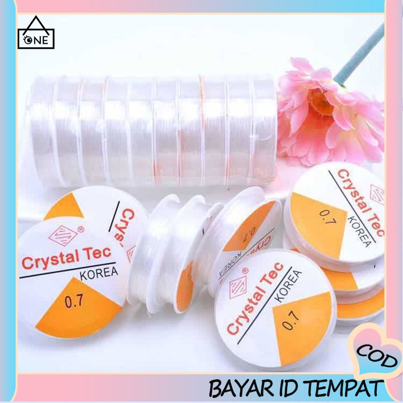 COD❤Tali Perhiasan Buatan Tangan Transparan Kristal Elastis Diy Perhiasan Membuat Tali Gelang A one