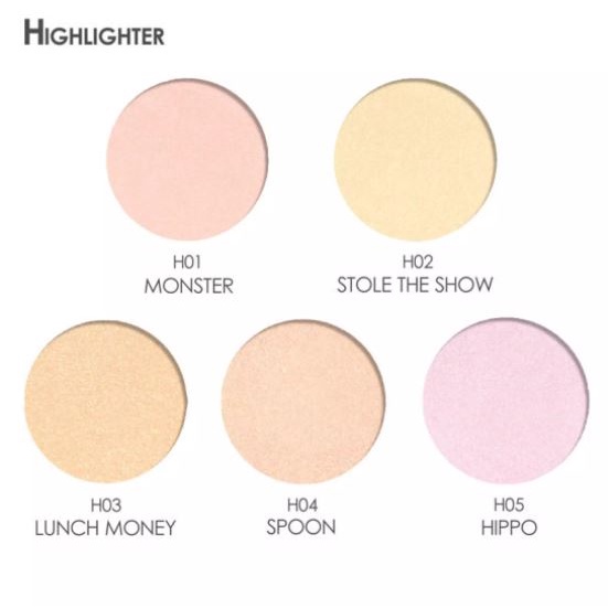 (READY &amp; ORI!) Focallure Single Highlighter Color Mix FA25 FA 25 H Series Monocrome 5 Color