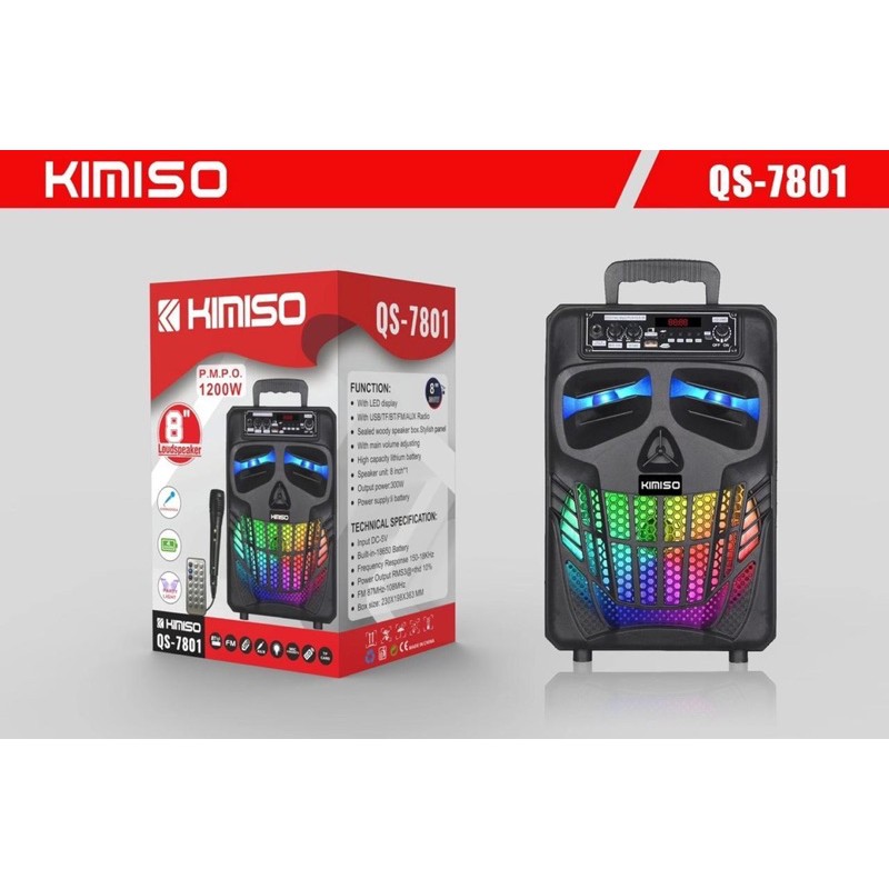 PROMO SPEAKER KIMISO ORIGINAL QS-7801 8inch BONUS MIC KARAOKE PLUS REMOTE QS7801