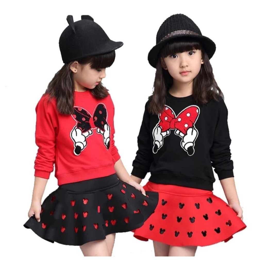 QFS - SETELAN KID MICKEY LOVE / SABLON / ROK / TERBARU