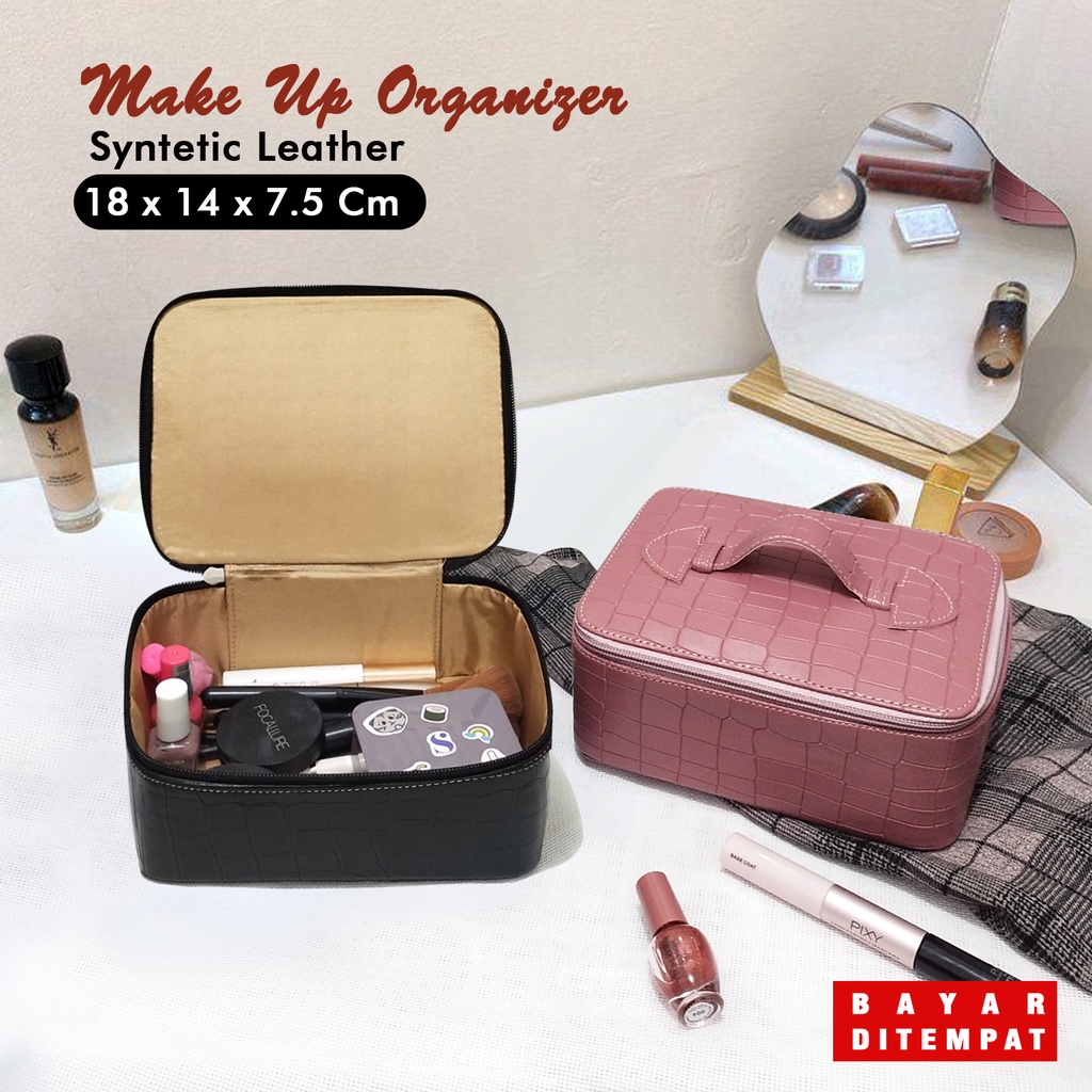 Pouch Make Up Murah make up Organizer Tas Kosmetik Wanita Polos Tempat Alat make up  dan cermin kotak make up tas kosmetik pouch kosmetik dan cermin