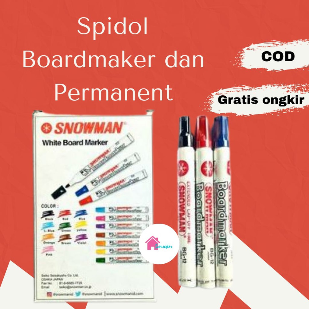 Spidol warna snowman besar boardmaker dan permanen