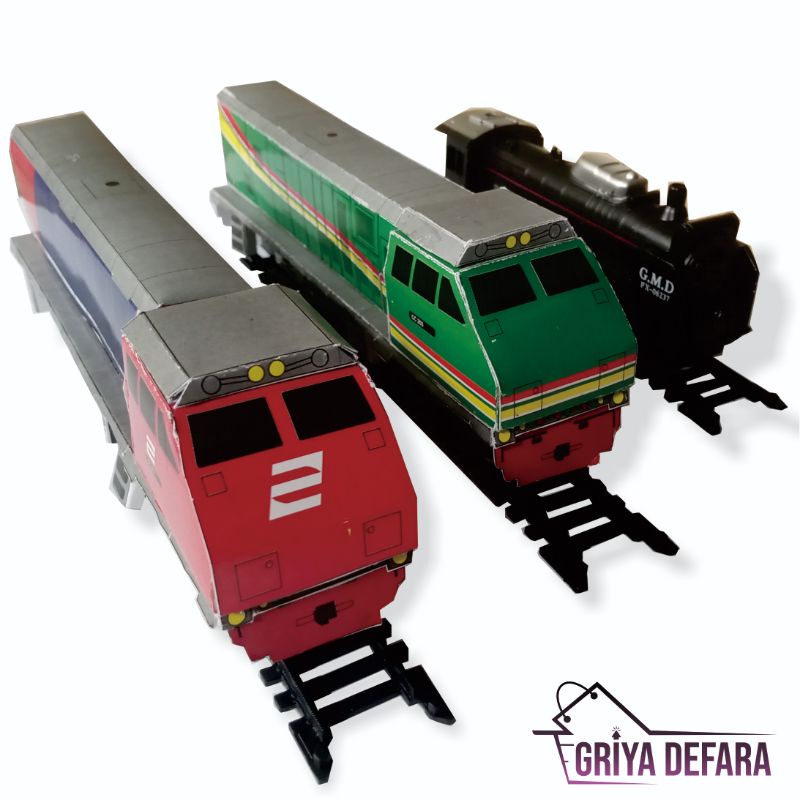 GRIYADEFARA PAPERCRAFT LOKOMOTIF KERETA API CC 203 CC203 SKALA HO 1/87 1:87 MESIN RAILKING