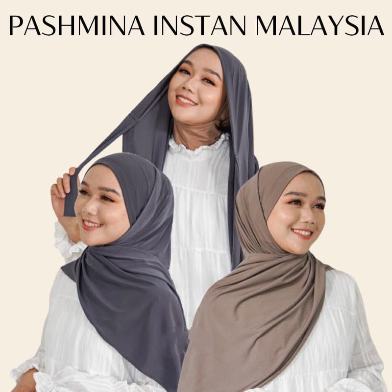 Hijab Pashmina Malay Instan Tali Belakang Pashmina instan melayu Ceruty BabyDoll Kerudung Pashmina Ikat Terbaru Safa Hijab