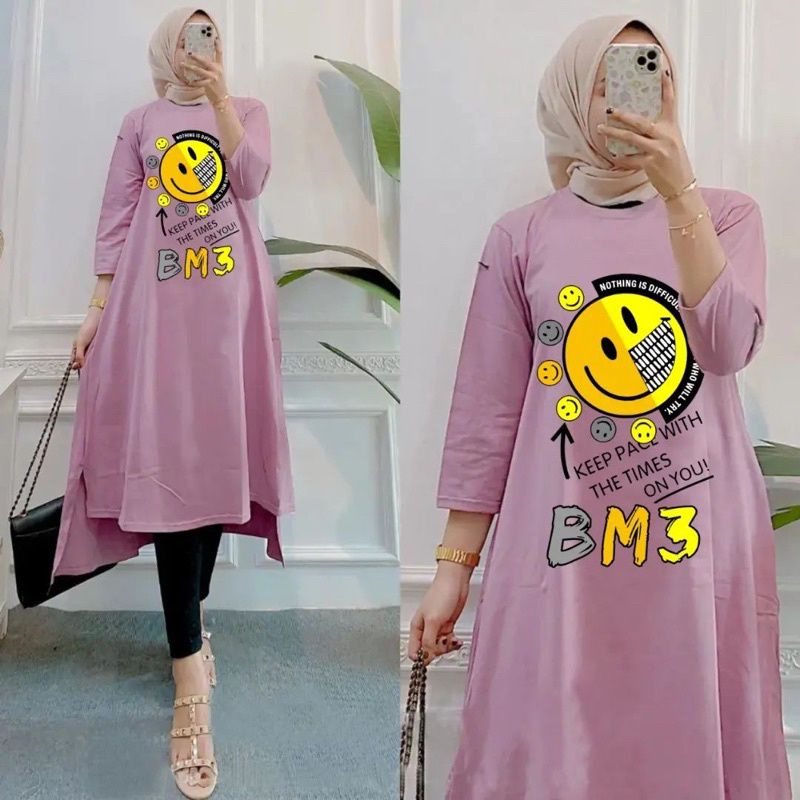 Midi Dress Yurika Oversize Kekinian Bahan Cotton Combad