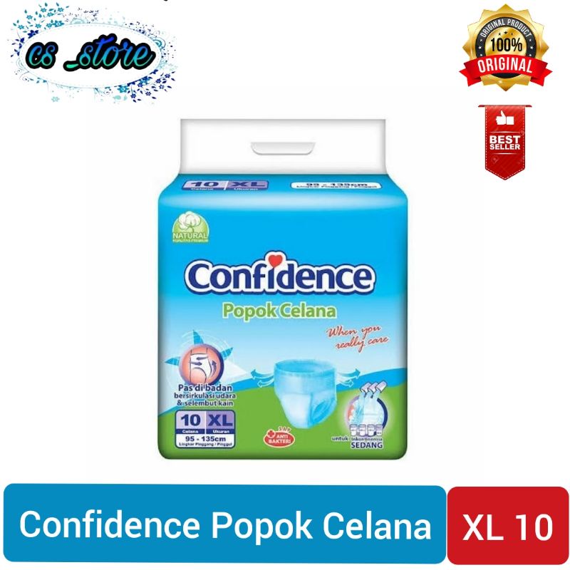 Confidence Adult Diapers Pants XL 10 | Popok Celana Dewasa XL10