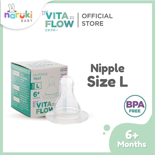 Vitaflow Nipple Standar Teat Silicone Nipple Size S M L Dot Anti Colic