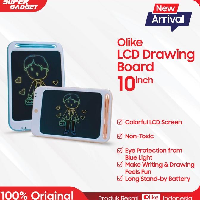 

Olike LCD Drawing Board Papan Gambar anak Tulis Belajar 10 Inch ORI